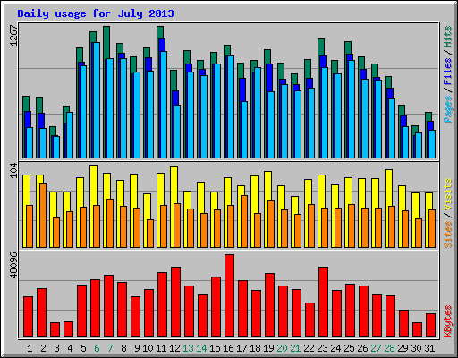 Daily usage for July 2013