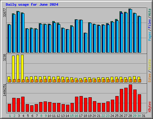 Daily usage for June 2024