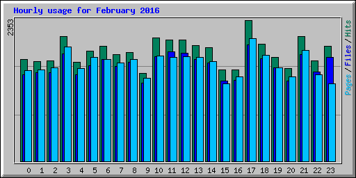 Hourly usage for February 2016