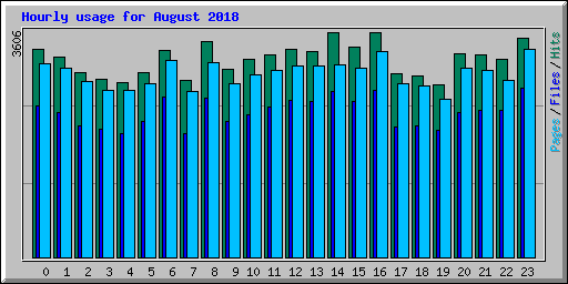 Hourly usage for August 2018