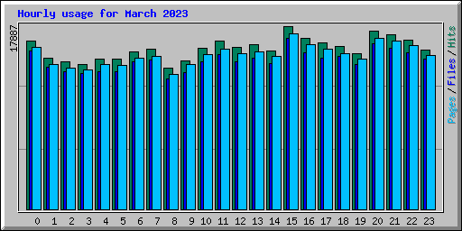 Hourly usage for March 2023