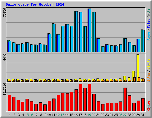 Daily usage for October 2024