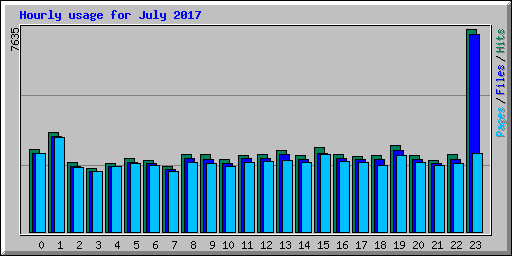 Hourly usage for July 2017