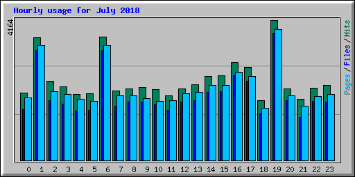 Hourly usage for July 2018