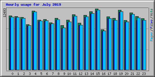 Hourly usage for July 2019