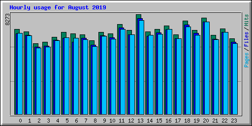 Hourly usage for August 2019